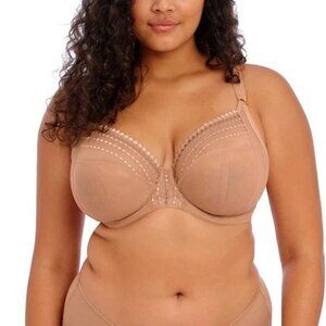Elomi Matilda Underwire Plunge Bra 36G UK 36I US Nude Side Support